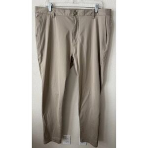 RHONE Men's Tan Commuter Slim Fit Pants 38x32 Performance Golf Stretch RN141364